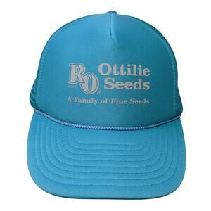 RO Ottilie Seeds Snapback Trucker Hat Blue One Size Adjustable Rope Cameo